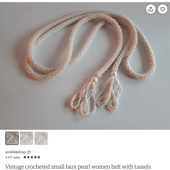Vintage faux pearl belt - Picture 1 of 2